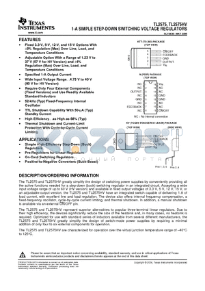 TL2575HV-33IKV datasheet - 1-A SIMPLE STEP-DOWN SWITCHING VOLTAGE REGULATORS