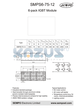 SMPS6-75-12 datasheet - 6-pack IGBT Module