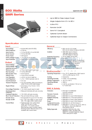 SMR800PS36 datasheet - AC-DC Power Supplies