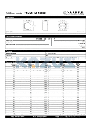 PSCDS-125-220M-B datasheet - SMD Power Inductor