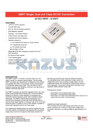 SMRT2812DKR datasheet - SMRT Single, Dual and Triple DC/DC Converters