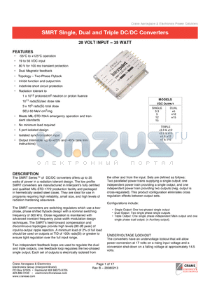 SMRT2815DHR datasheet - SMRT Single, Dual and Triple DC/DC Converters