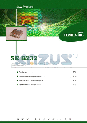 SRB232 datasheet - Ultra Low Noise SAW Oscillator @ 320 MHz