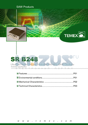 SRB248 datasheet - Ultra Low Noise Voltage Controlled 480 MHz SAW Oscillator