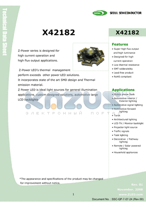 X42182 datasheet - Z Power LED