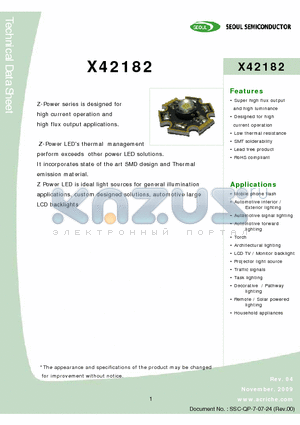 X42182_09 datasheet - Z-Power