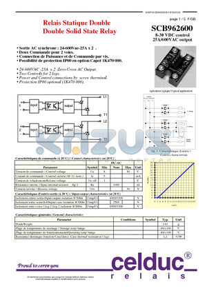 SCB962600 datasheet - Double Solid State Relay