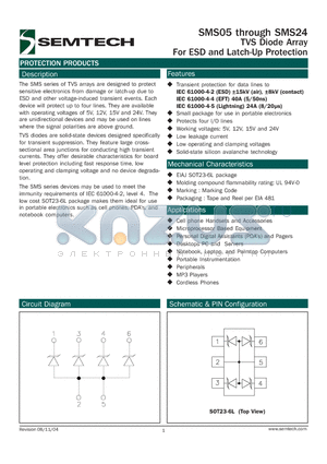 SMS05.TC datasheet - TVS Diode Array For ESD and Latch-Up Protection