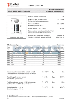 SMS130 datasheet - Surface Mount Schottky-Rectifiers