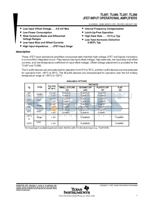 TL288CP datasheet - JFET-INPUT OPERATIONAL AMPLIFIERS