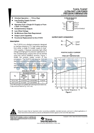 TL3016 datasheet - ULTRA-FAST LOW-POWER PRECISION COMPARATORS