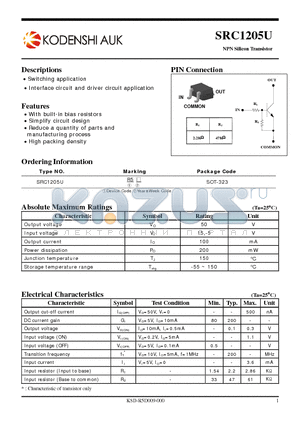 SRC1205U datasheet - NPN Silicon Transistor