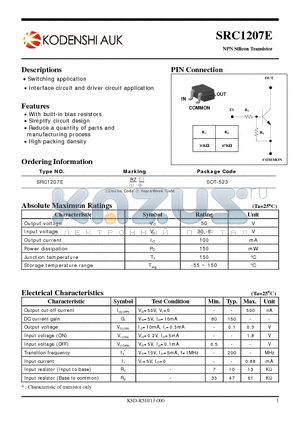 SRC1207E datasheet - NPN Silicon Transistor