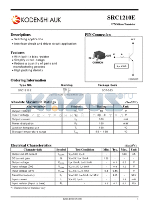 SRC1210E datasheet - NPN Silicon Transistor