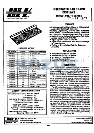 TSM39152 datasheet - INTEGRATED BAR GRAPH DISPLAYS