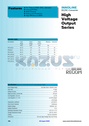 RP11.4E1 datasheet - HIgh Voltage Output Series
