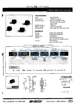 TL3302 datasheet - SURFACE MOUNT TACT SWITCHES
