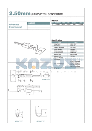 SMT025 datasheet - 2.50mm PITCH CONNECTOR
