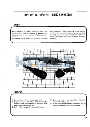 RP13A-12RA-13SC datasheet - Push-Pull Lock Connector