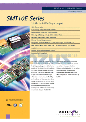 SMT10E-05S1V2J datasheet - 3.0 Vin to 5.5 Vin Single output