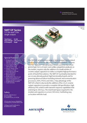 SMT12F-03W2V6J datasheet - new range of ultra-compact non-isolated point-of-load converters