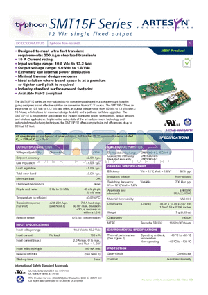 SMT15F-12W1V0J datasheet - DC-DC CONVERTERS Typhoon Non-isolated