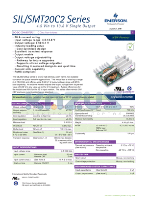 SMT20C2-00SADJJ datasheet - DC-DC CONVERTERS C Class Non-isolated