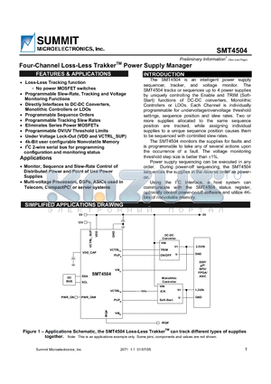 SMT4504F-172 datasheet - Four-Channel Loss-Less TrakkerTM Power Supply Manager