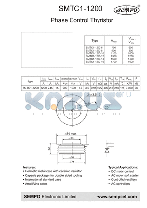 SMTC1-1200-10 datasheet - Phase Control Thyristor