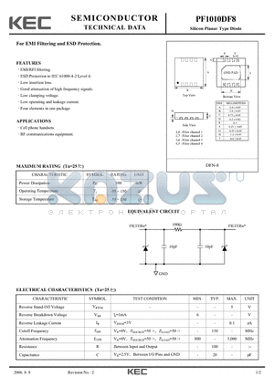 PF1010DF8 datasheet - Silicon Planar Type Diode