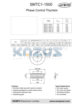 SMTC1-1500-6 datasheet - Phase Control Thyristor