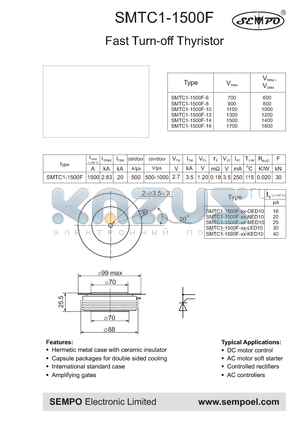 SMTC1-1500F-XX-OED10 datasheet - Fast Turn-off Thyristor