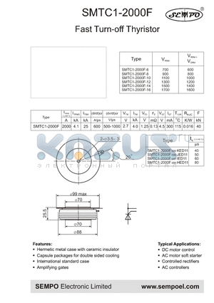 SMTC1-2000F-6 datasheet - Fast Turn-off Thyristor