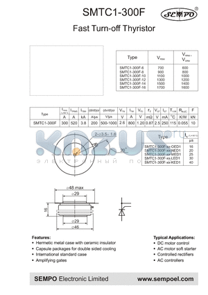 SMTC1-300F-6 datasheet - Fast Turn-off Thyristor