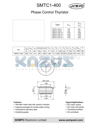 SMTC1-400 datasheet - Phase Control Thyristor