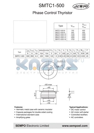 SMTC1-500-12 datasheet - Phase Control Thyristor