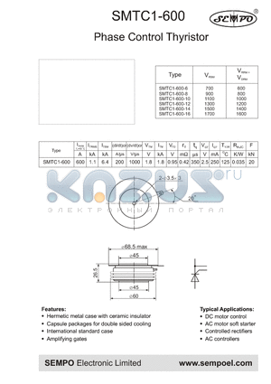 SMTC1-600-12 datasheet - Phase Control Thyristor