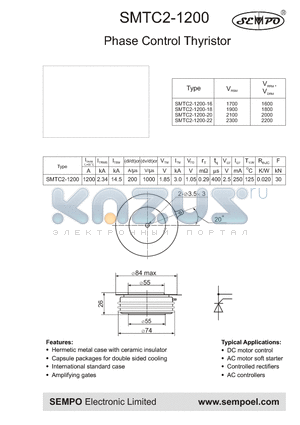 SMTC2-1200-22 datasheet - Phase Control Thyristor