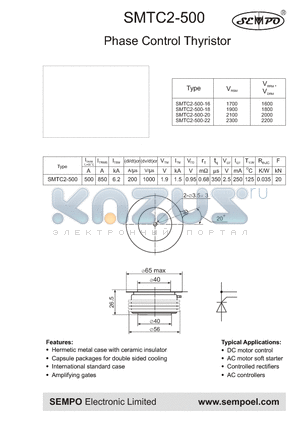 SMTC2-500-22 datasheet - Phase Control Thyristor