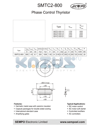 SMTC2-800-18 datasheet - Phase Control Thyristor