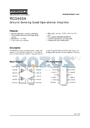 RC3403A datasheet - Ground Sensing Quad Operational Amplifier