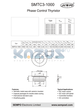 SMTC3-1000-34 datasheet - Phase Control Thyristor