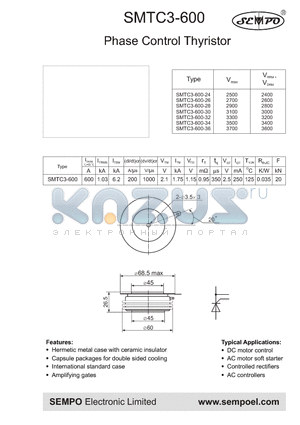 SMTC3-600-24 datasheet - Phase Control Thyristor