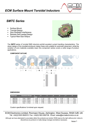 SMTC30 datasheet - Surface Mount Toroidal Inductors