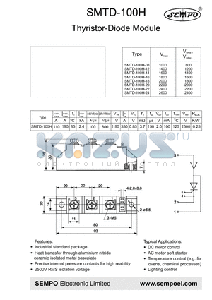 SMTD-100H-14 datasheet - THYRISTOR-DIODE MODULE