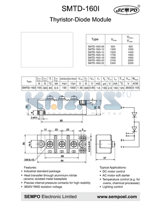 SMTD-160I datasheet - THYRISTOR-DIODE MODULE