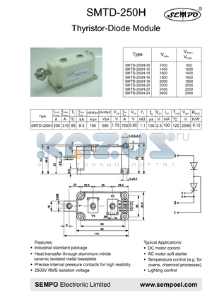 SMTD-250H-24 datasheet - THYRISTOR-DIODE MODULE