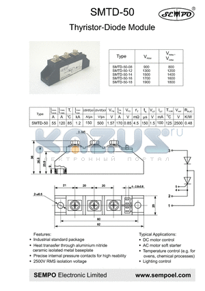 SMTD-50-08 datasheet - THYRISTOR-DIODE MODULE