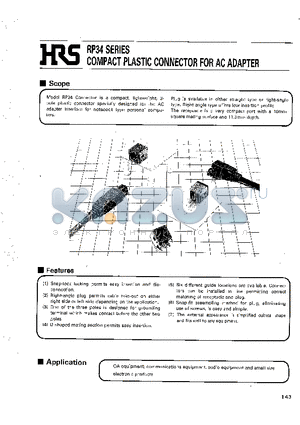 RP34-8P-3PCD datasheet - COMPACT PLASTIC CONNECTOR FOR AC ADAPTER