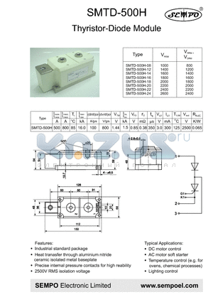 SMTD-500H datasheet - THYRISTOR-DIODE MODULE